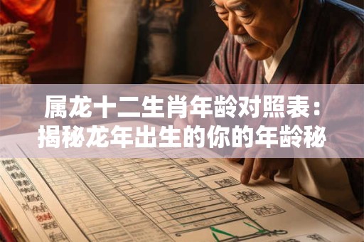 属龙十二生肖年龄对照表：揭秘龙年出生的你的年龄秘密！