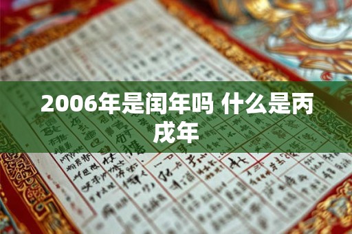 2006年是闰年吗 什么是丙戌年