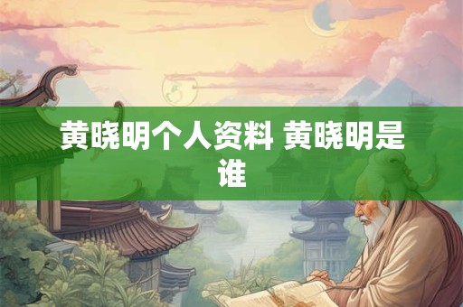 黄晓明个人资料 黄晓明是谁