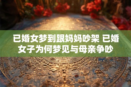已婚女梦到跟妈妈吵架 已婚女子为何梦见与母亲争吵