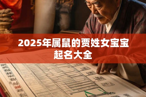 2025年属鼠的贾姓女宝宝起名大全 2025年属鼠的贾姓女宝宝起名大全
