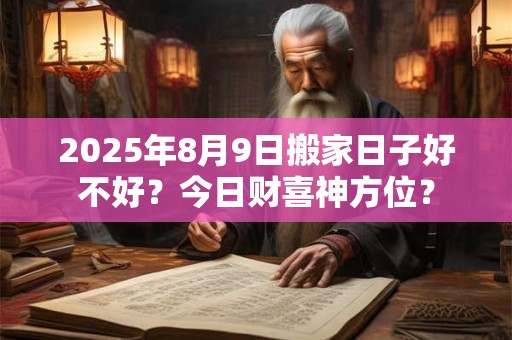 2025年8月9日搬家日子好不好？今日财喜神方位？