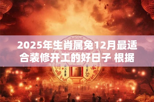 2025年生肖属兔12月最适合装修开工的好日子 根据八字查询