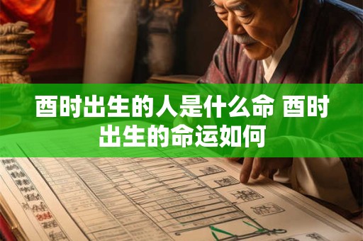 酉时出生的人是什么命 酉时出生的命运如何