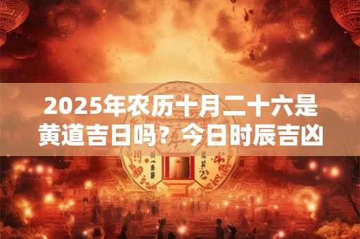 2025年农历十月二十六是黄道吉日吗？今日时辰吉凶？