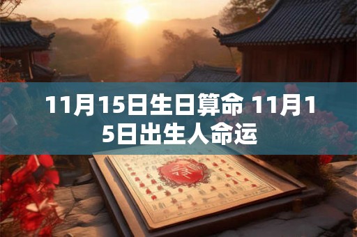 11月15日生日算命 11月15日出生人命运