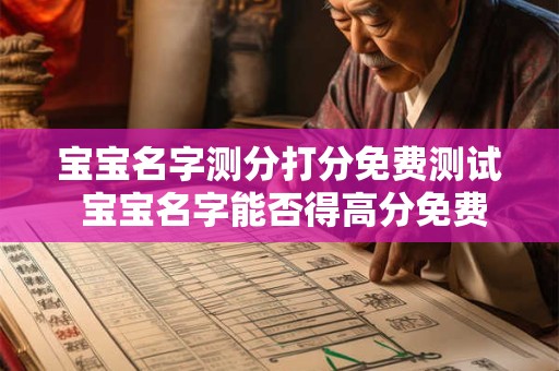 宝宝名字测分打分免费测试 宝宝名字能否得高分免费测分测试