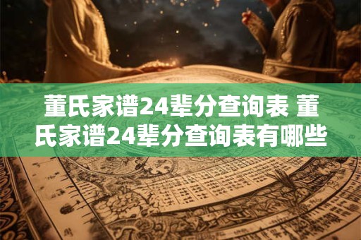 董氏家谱24辈分查询表 董氏家谱24辈分查询表有哪些信息