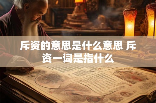 斥资的意思是什么意思 斥资一词是指什么