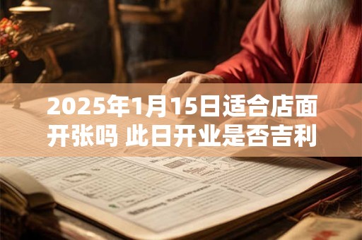 2025年1月15日适合店面开张吗 此日开业是否吉利
