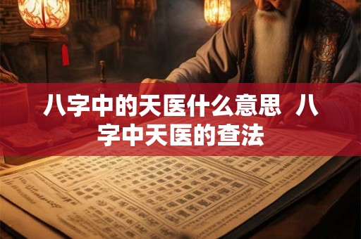 八字中的天医什么意思  八字中天医的查法