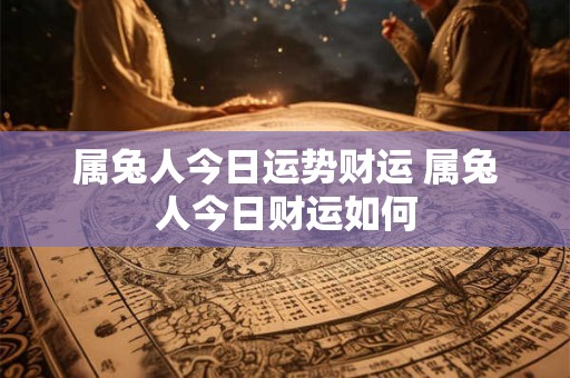 属兔人今日运势财运 属兔人今日财运如何