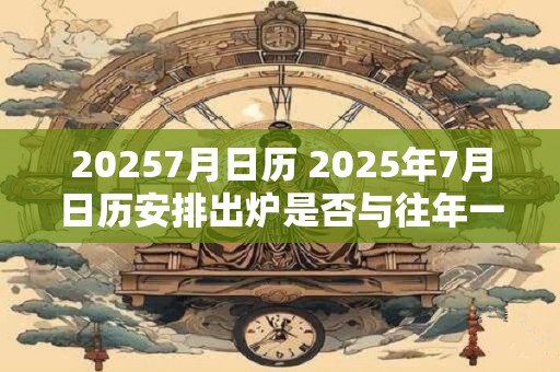 20257月日历 2025年7月日历安排出炉是否与往年一样