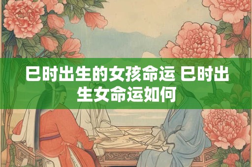 巳时出生的女孩命运 巳时出生女命运如何