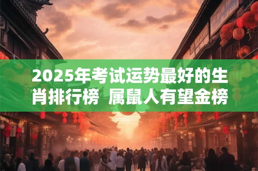 2025年考试运势最好的生肖排行榜  属鼠人有望金榜题名