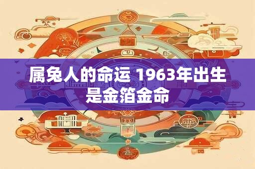 属兔人的命运 1963年出生是金箔金命