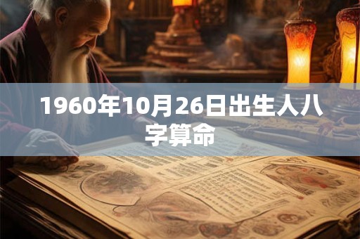 1960年10月26日出生人八字算命