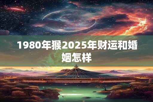 1980年猴2025年财运和婚姻怎样