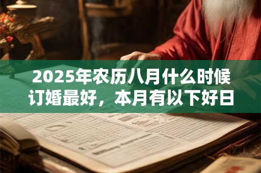 2025年农历八月什么时候订婚最好，本月有以下好日子