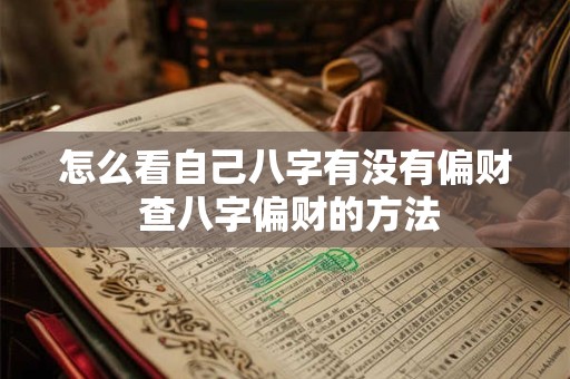 怎么看自己八字有没有偏财 查八字偏财的方法 怎么看自己八字有没有偏财 查八字偏财的方法