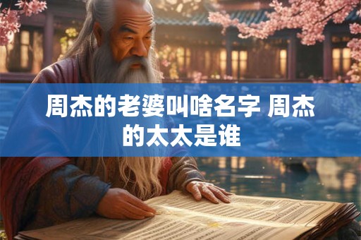 周杰的老婆叫啥名字 周杰的太太是谁