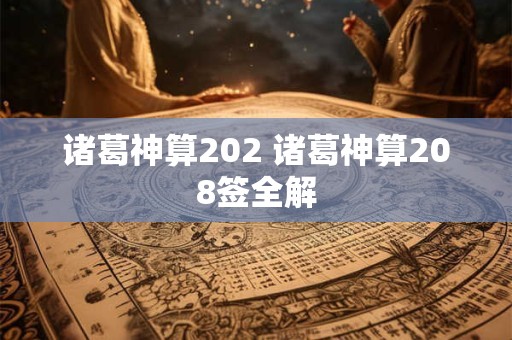 诸葛神算202 诸葛神算208签全解