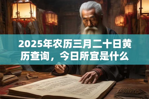 2025年农历三月二十日黄历查询，今日所宜是什么
