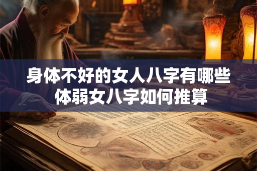 身体不好的女人八字有哪些 体弱女八字如何推算