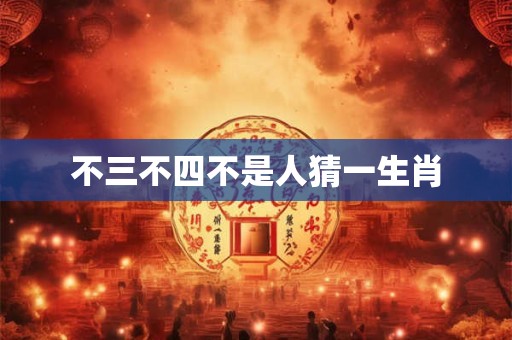 不三不四不是人猜一生肖