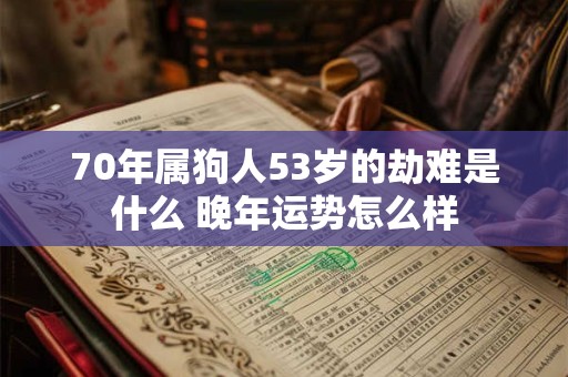 70年属狗人53岁的劫难是什么 晚年运势怎么样
