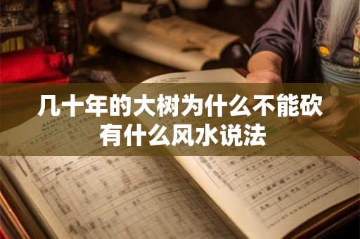 几十年的大树为什么不能砍 有什么风水说法