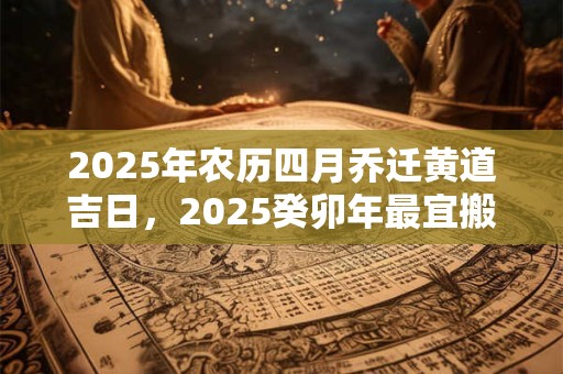 2025年农历四月乔迁黄道吉日，2025癸卯年最宜搬家的日子！
