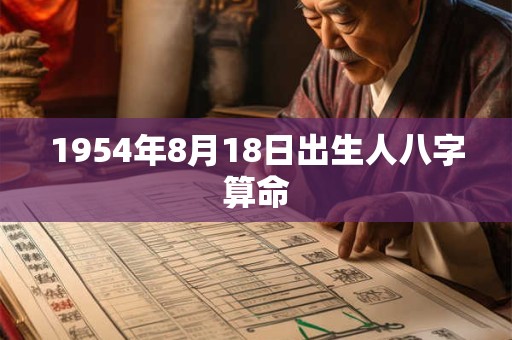 1954年8月18日出生人八字算命 1954年8月18日出生人八字算命