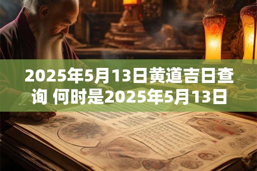 2025年5月13日黄道吉日查询 何时是2025年5月13日黄道吉日