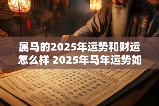属马的2025年运势和财运怎么样 2025年马年运势如何