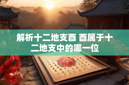 解析十二地支酉 酉属于十二地支中的哪一位