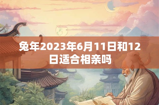 兔年2023年6月11日和12日适合相亲吗
