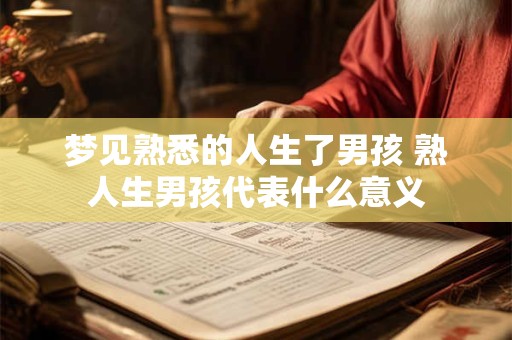 梦见熟悉的人生了男孩 熟人生男孩代表什么意义
