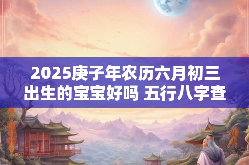 2025庚子年农历六月初三出生的宝宝好吗 五行八字查询