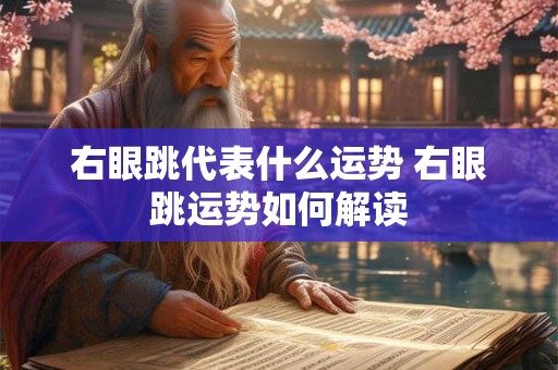 右眼跳代表什么运势 右眼跳运势如何解读