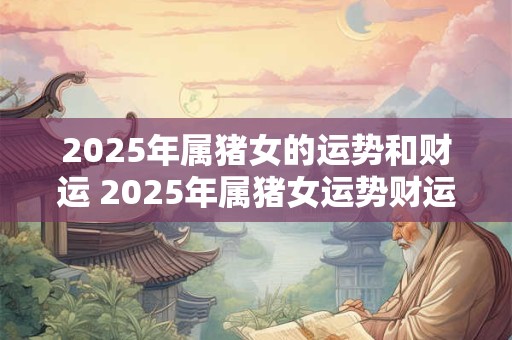 2025年属猪女的运势和财运 2025年属猪女运势财运如何