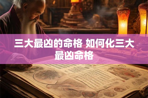 三大最凶的命格 如何化三大最凶命格