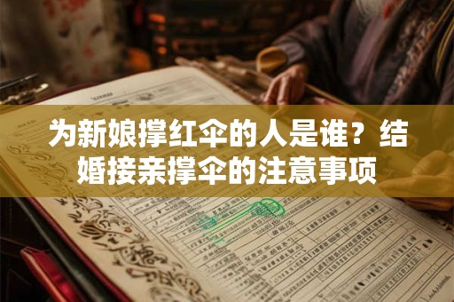 为新娘撑红伞的人是谁？结婚接亲撑伞的注意事项