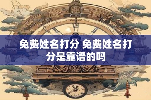 免费姓名打分 免费姓名打分是靠谱的吗