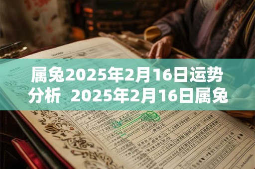 属兔2025年2月16日运势分析  2025年2月16日属兔今日运势
