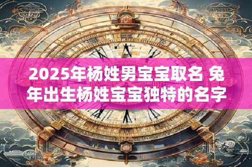 2025年杨姓男宝宝取名 兔年出生杨姓宝宝独特的名字