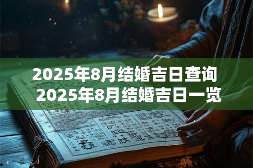 2025年8月结婚吉日查询  2025年8月结婚吉日一览表