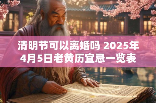 清明节可以离婚吗 2025年4月5日老黄历宜忌一览表 清明节可以离婚吗 2025年4月5日老黄历宜忌一览表