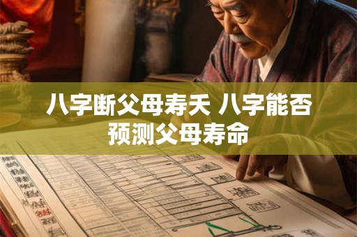 八字断父母寿夭 八字能否预测父母寿命