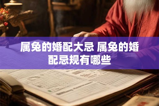 属兔的婚配大忌 属兔的婚配忌规有哪些